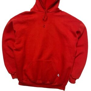 Vintage 90s Russell Athletic Red Blank Streetwear Hoodie Sweatshirt USA Size XXL
